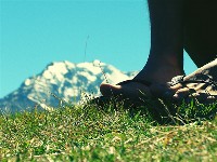 Feet and mountain