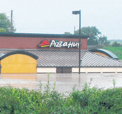 Flooded Pizza Hut in Hershey, PA 9/7/11