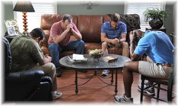 Men praying in "Courageous"