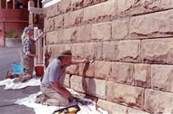 Repointing a stone wall