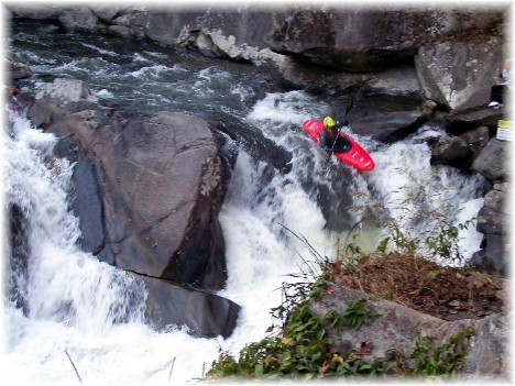Mountain stream kayaker in Smoky Mountain National Park 10/28/10
