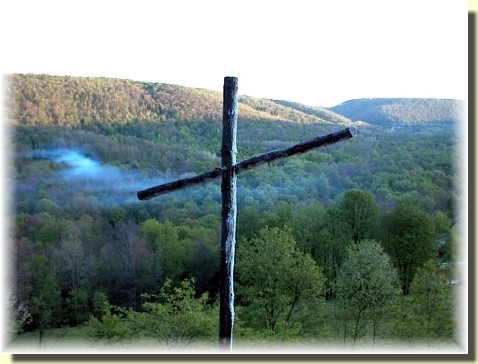 Cross on mountain in northern PA