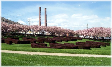 Landscaping at the Hershey Chocolate factory in Hershey PA