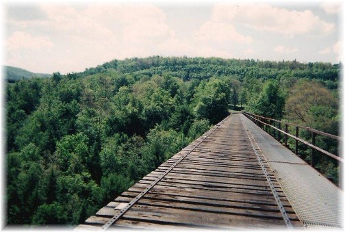 View from on Snowshoe rail to trail bridge