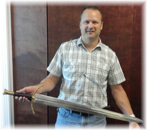 Greg Esh with sword