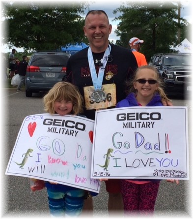 Jeff with daughters at Marine Corps marathon 5/15/16