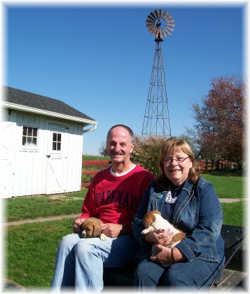 Larry and Tina Kester on Amish farm 10/25/11