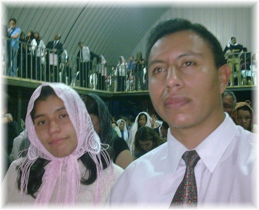 Marvin and his wife in Guatemalan church