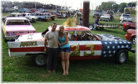 Mike and Brook at demo derby