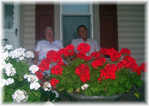 Oren and Naomi on front porch 7/6/11