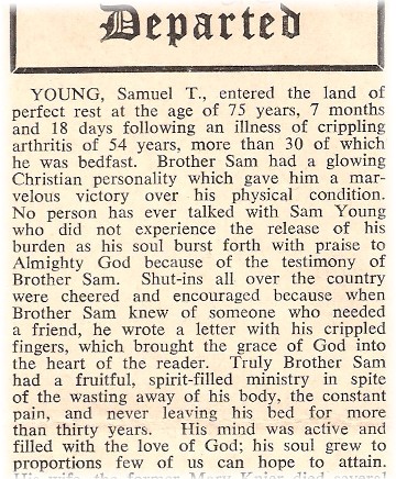 Sam Young obituary