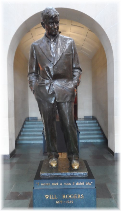 Will Rogers statue, Claremore OK 7/17/13