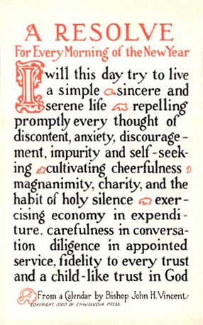 1915 New year's resolution postcard