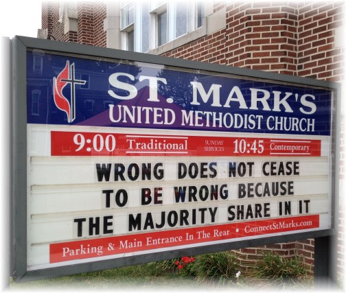 St Marks UMC, Mount Joy church sign