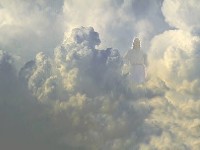 Image of Christ appearing in clouds