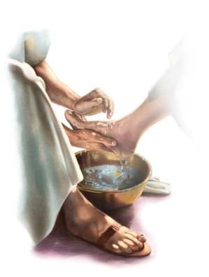 Christ washing disciple's feet