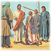 Jairus at feet of Jesus