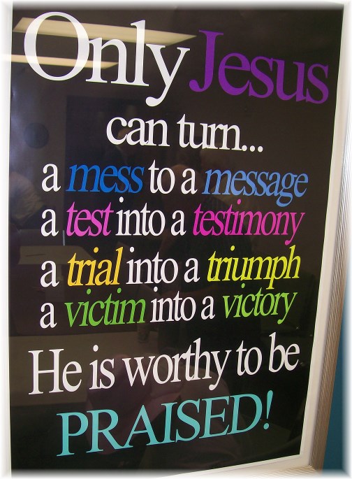 Only Jesus... poster at Parkview Baptist Church, Tulsa OK