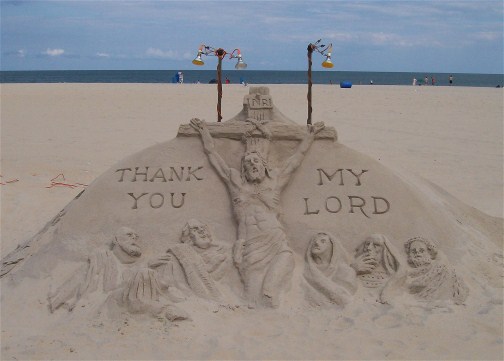Sand sculpture in Ocean City MD