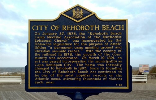 Rehoboth Beach DE historical sign