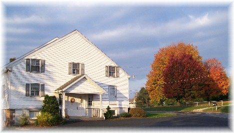 Rural church and autumn scene