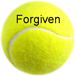 Tennis ball with forgiven