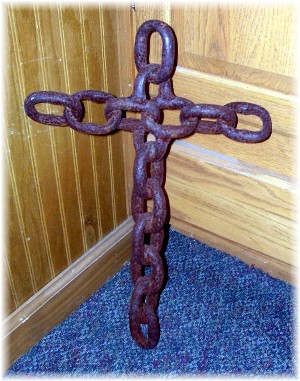 Cross made of chain