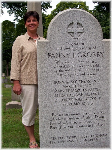 Brooksyne at Fanny Crosby tombstone
