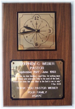 Photo of farewell plaque