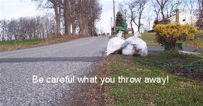 Trash along road