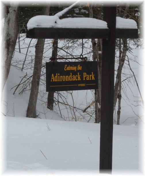 Adirondack Park entrance sign 3/22/13