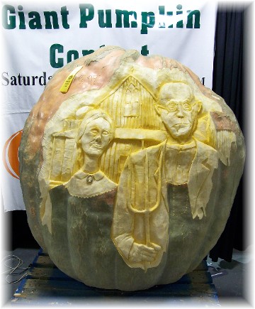 Giant carved pumpkin