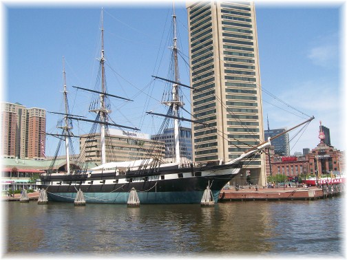 USS Constellation in Baltimore's inner harbor