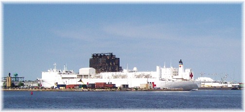 Naval hospital ship Comfort in Baltimore's inner harbor