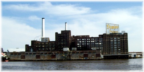 Domino sugar plant in Baltimore's inner harbor