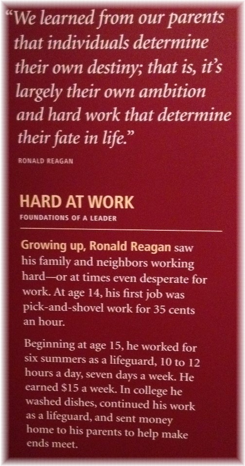 Plaque in Ronald Reagan library
