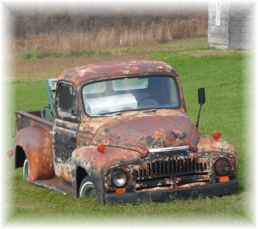 Sunken truck in rural New York