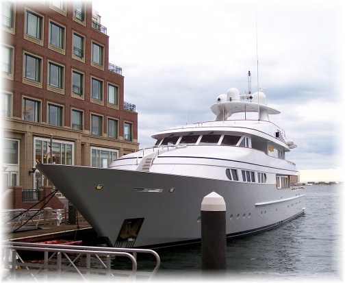 Yacht at Rowes Wharf, Boston
