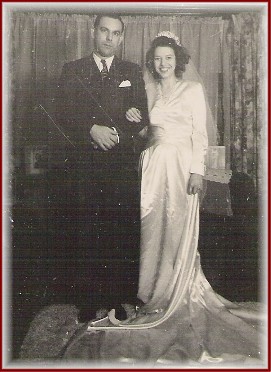 Wedding photo 1944 Gene and Georgia Mae Weber