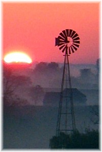 Windmill at sunrise