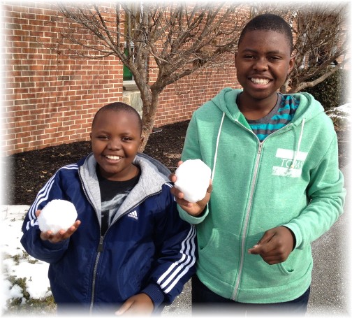 First snowball for African boys