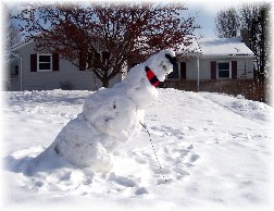 Leaning snowman 1/30/11