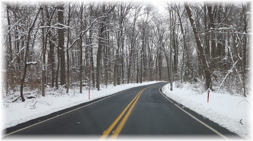 Snowy road in Lebanon County PA 2/10/16