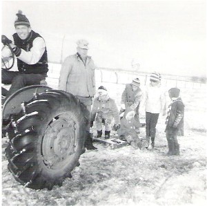 Tractor with sled