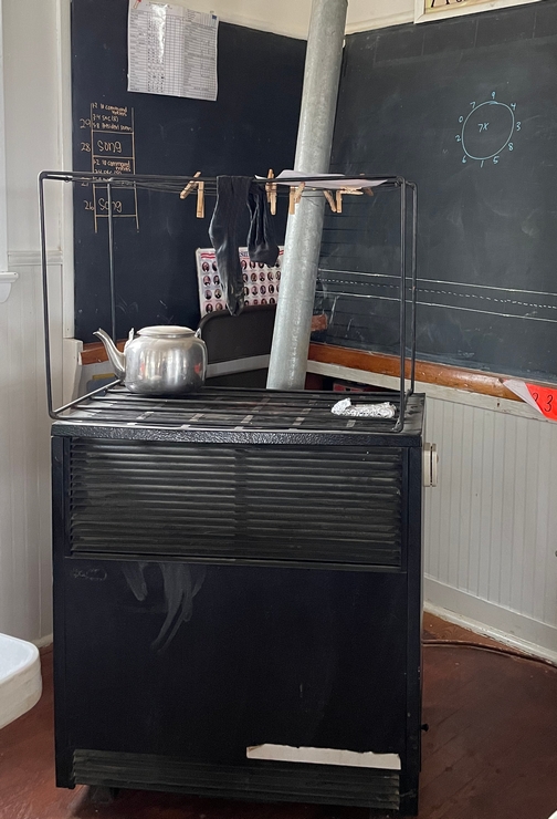 Heat stove at an Amish schoolhouse