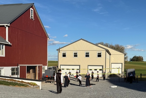 Amish farm with wedding