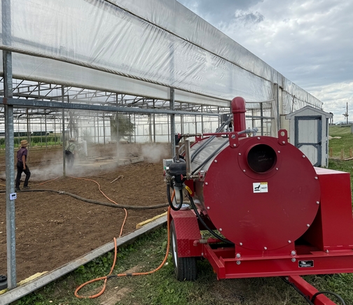 Greenhouse soil steamer