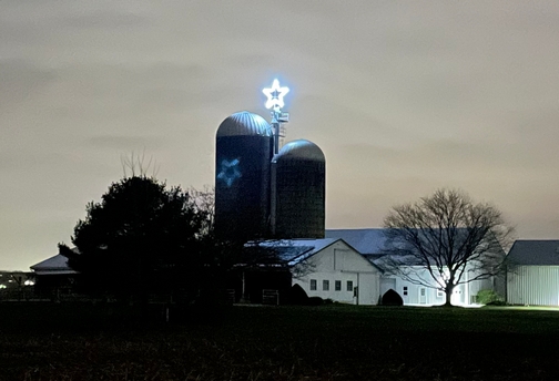 Christmas star on farm