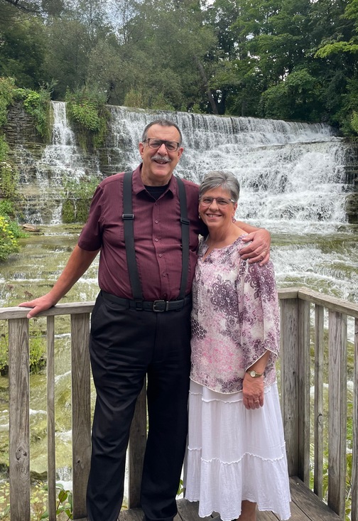 Weber couple at Burrville Falls near Watertown NY