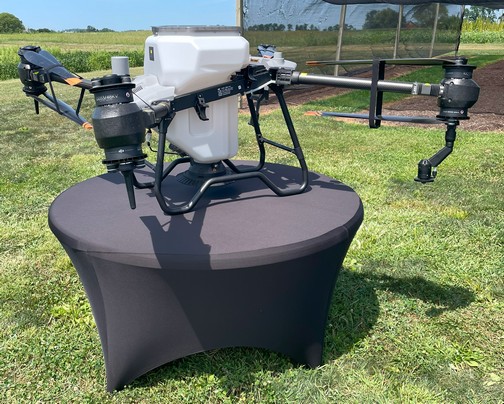 Drone sprayer at Penn State ag field day Drone sprayer at Penn State ag field day